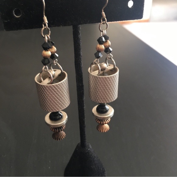 Vintage Lamp Shade Earrings - Picture 6 of 10